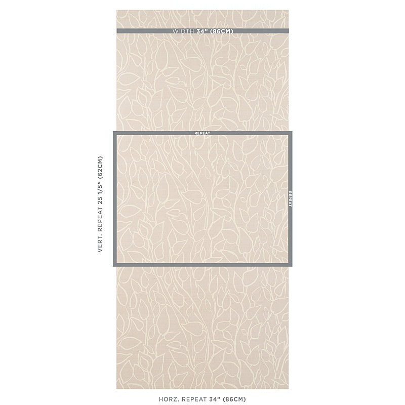 SCHUMACHER WALLCOVERING  PRINTED GRASSCLOTHS SOLANDRA VINE SISAL   GREY   - 5013040