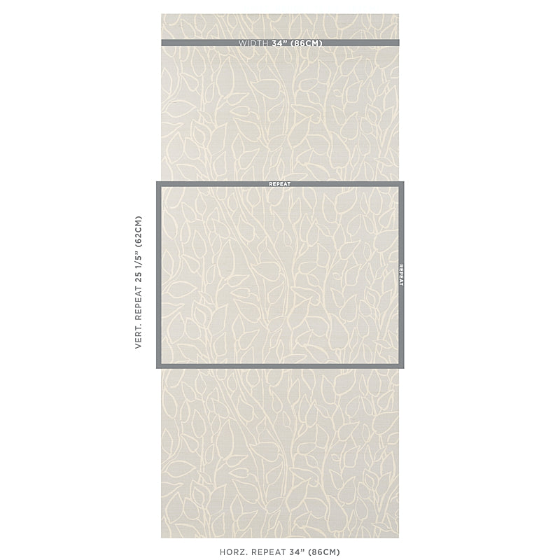 Sky blue printed sisal grasscloth wallpaper with a Solandra vine motif; sample panels framed in gray to show repeat.