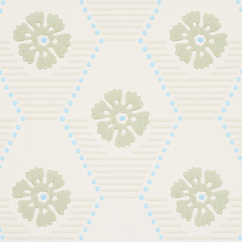 SCHUMACHER WALLCOVERING  HOBE ERWIN HIVE BLOOM   SAGE   - 5013160