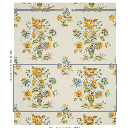 SCHUMACHER WALLCOVERING  SCHUMACHER WALLCOVERING CLASSICS ASHFORD   OCHRE & SKY   - 5013182