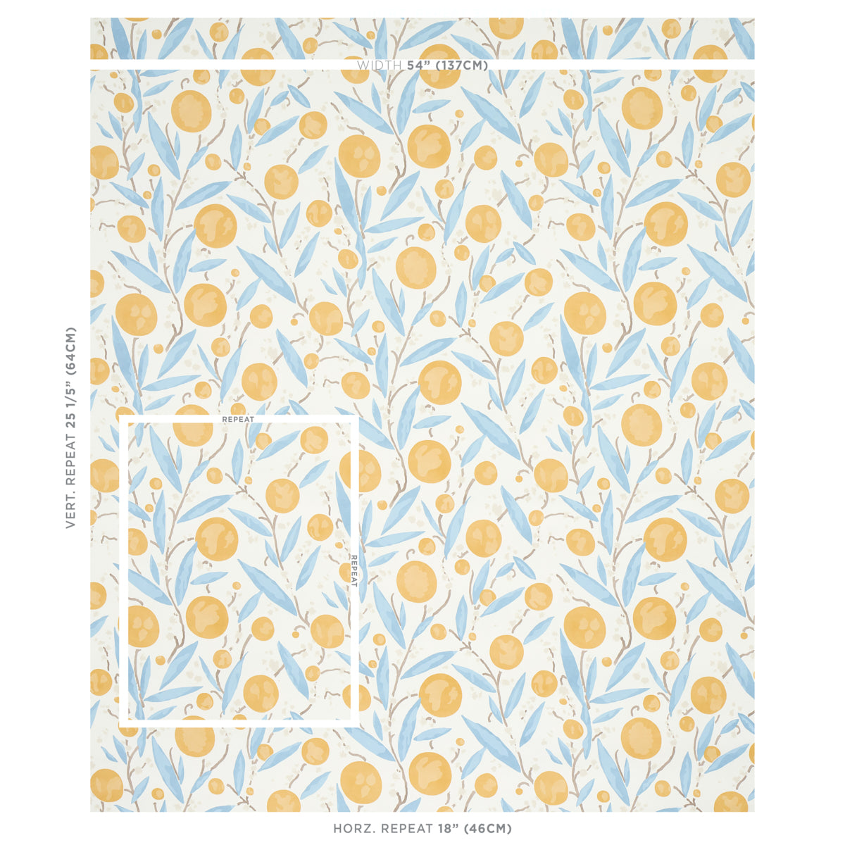 SCHUMACHER WALLCOVERING  SCHUMACHER WALLCOVERING CLASSICS MIRABELLE   YELLOW & SKY   - 5013200
