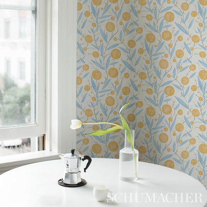 SCHUMACHER WALLCOVERING  SCHUMACHER WALLCOVERING CLASSICS MIRABELLE   YELLOW & SKY   - 5013200