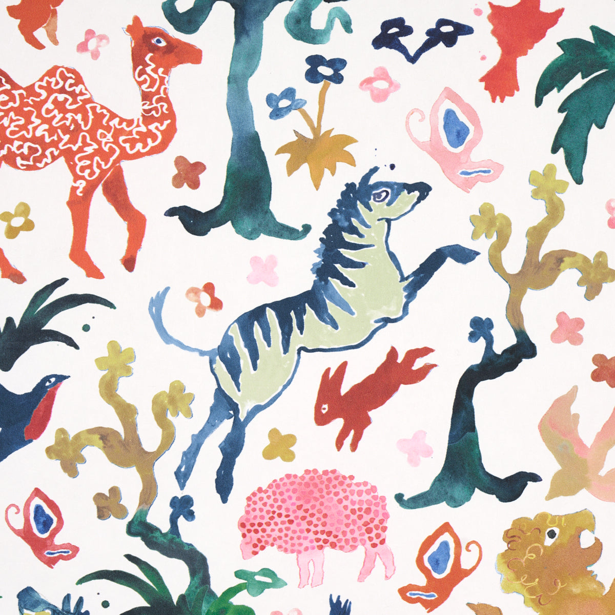 SCHUMACHER WALLCOVERING  HAPPY MENOCAL BEASTS   MULTI ON IVORY   - 5013530