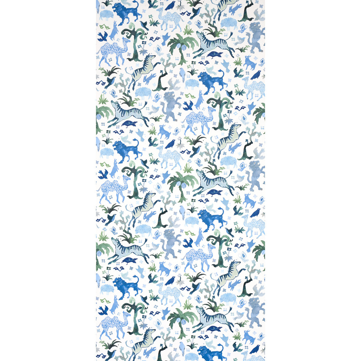SCHUMACHER WALLCOVERING  HAPPY MENOCAL BEASTS   BLUE AND GREEN   - 5013531