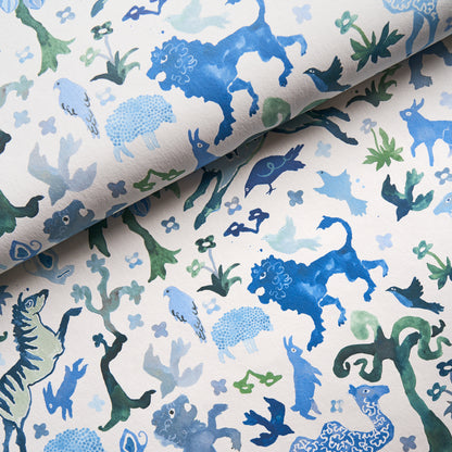 SCHUMACHER WALLCOVERING  HAPPY MENOCAL BEASTS   BLUE AND GREEN   - 5013531