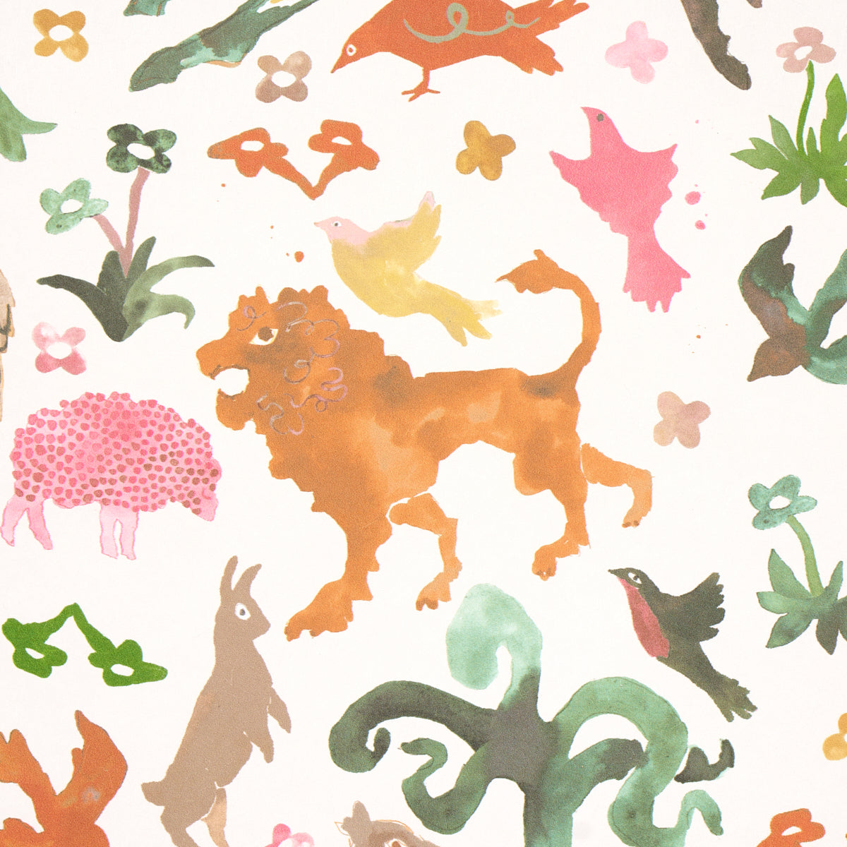 SCHUMACHER WALLCOVERING  HAPPY MENOCAL BEASTS   PINK AND GOLD   - 5013532