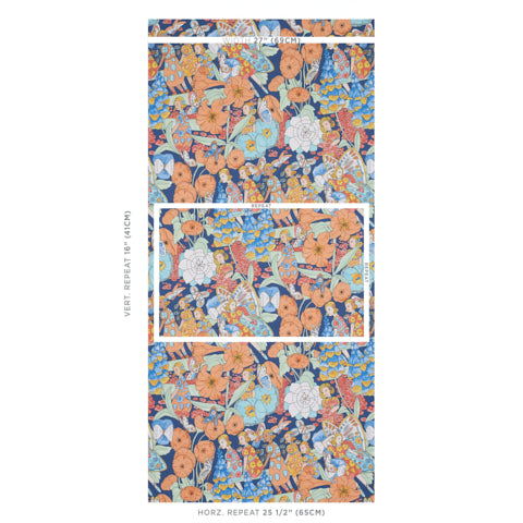 SCHUMACHER  CLEMENTS RIBEIRO FAIRIE GARDEN   Orange And Navy   - 5013540