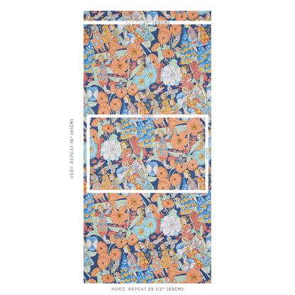SCHUMACHER  CLEMENTS RIBEIRO FAIRIE GARDEN   Orange And Navy   - 5013540