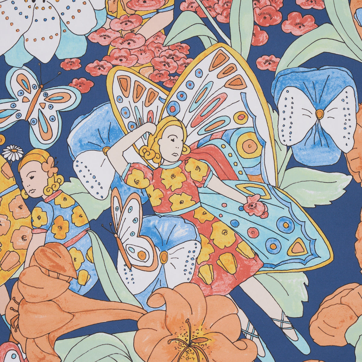 SCHUMACHER  CLEMENTS RIBEIRO FAIRIE GARDEN   Orange And Navy   - 5013540