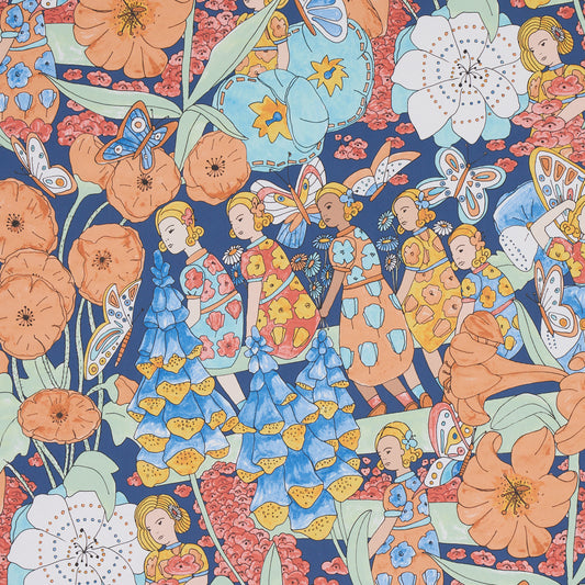 SCHUMACHER  CLEMENTS RIBEIRO FAIRIE GARDEN   Orange And Navy   - 5013540
