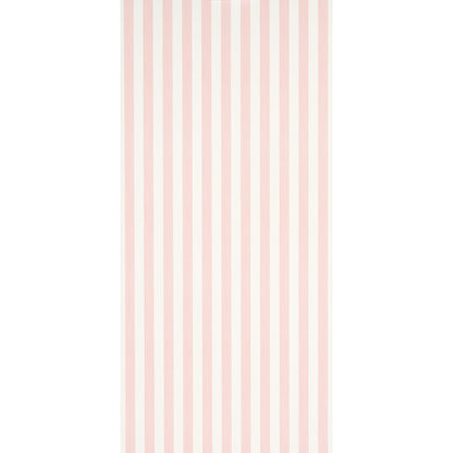 Long rectangular textile with pink & white vertical stripes; pastel stripe design suitable as scarf, towel, or decor.