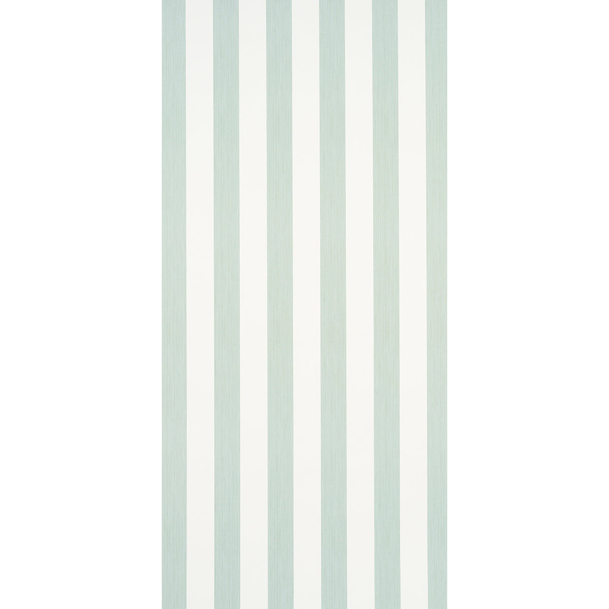 Mint green and white vertical stripe wallpaper with subtle brushed texture.