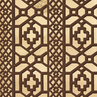 SCHUMACHER  MOON RIVER ZANZIBAR TRELLIS MYLAR   GOLD MYLAR   - 5013640