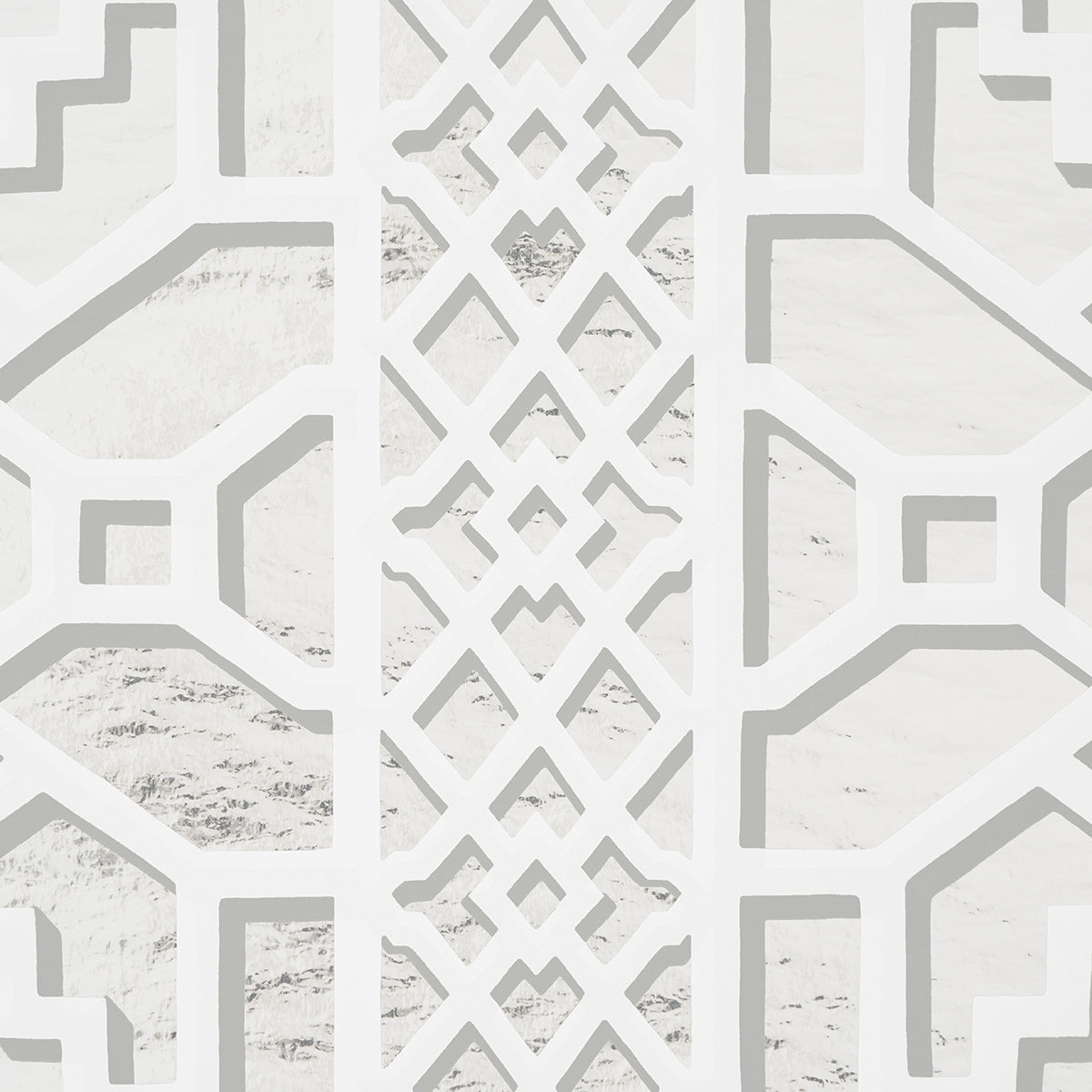 SCHUMACHER WALLCOVERING  MOON RIVER ZANZIBAR TRELLIS MYLAR   SILVER MYLAR   - 5013641