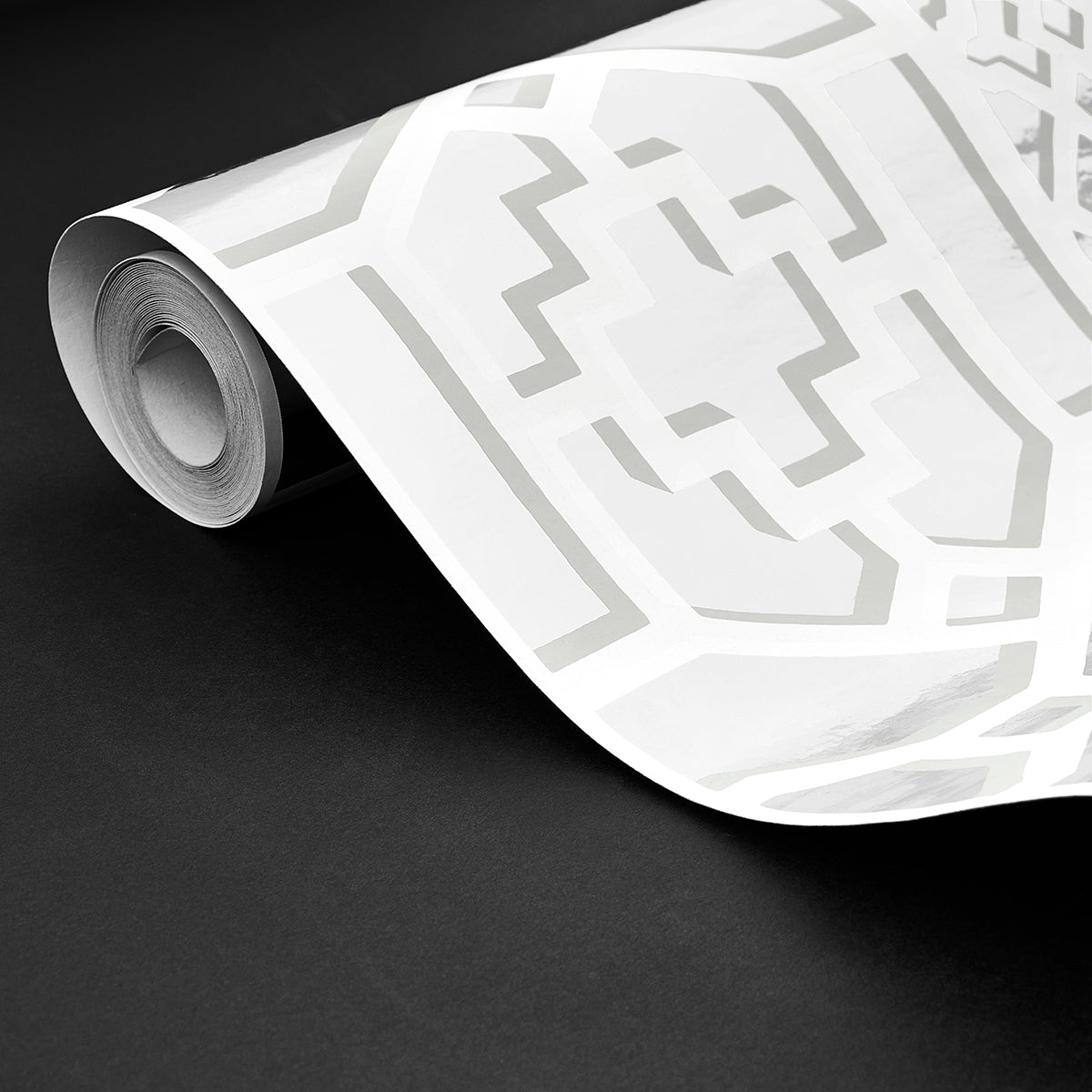 SCHUMACHER WALLCOVERING  MOON RIVER ZANZIBAR TRELLIS MYLAR   SILVER MYLAR   - 5013641