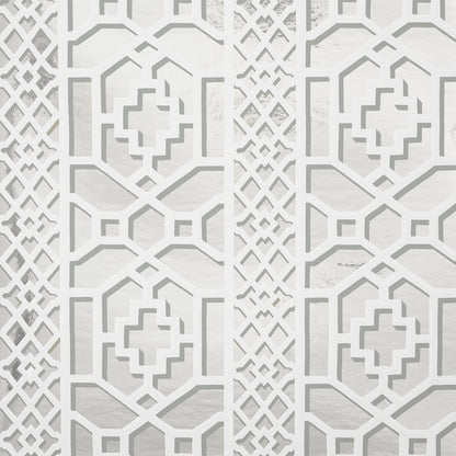 SCHUMACHER WALLCOVERING  MOON RIVER ZANZIBAR TRELLIS MYLAR   SILVER MYLAR   - 5013641