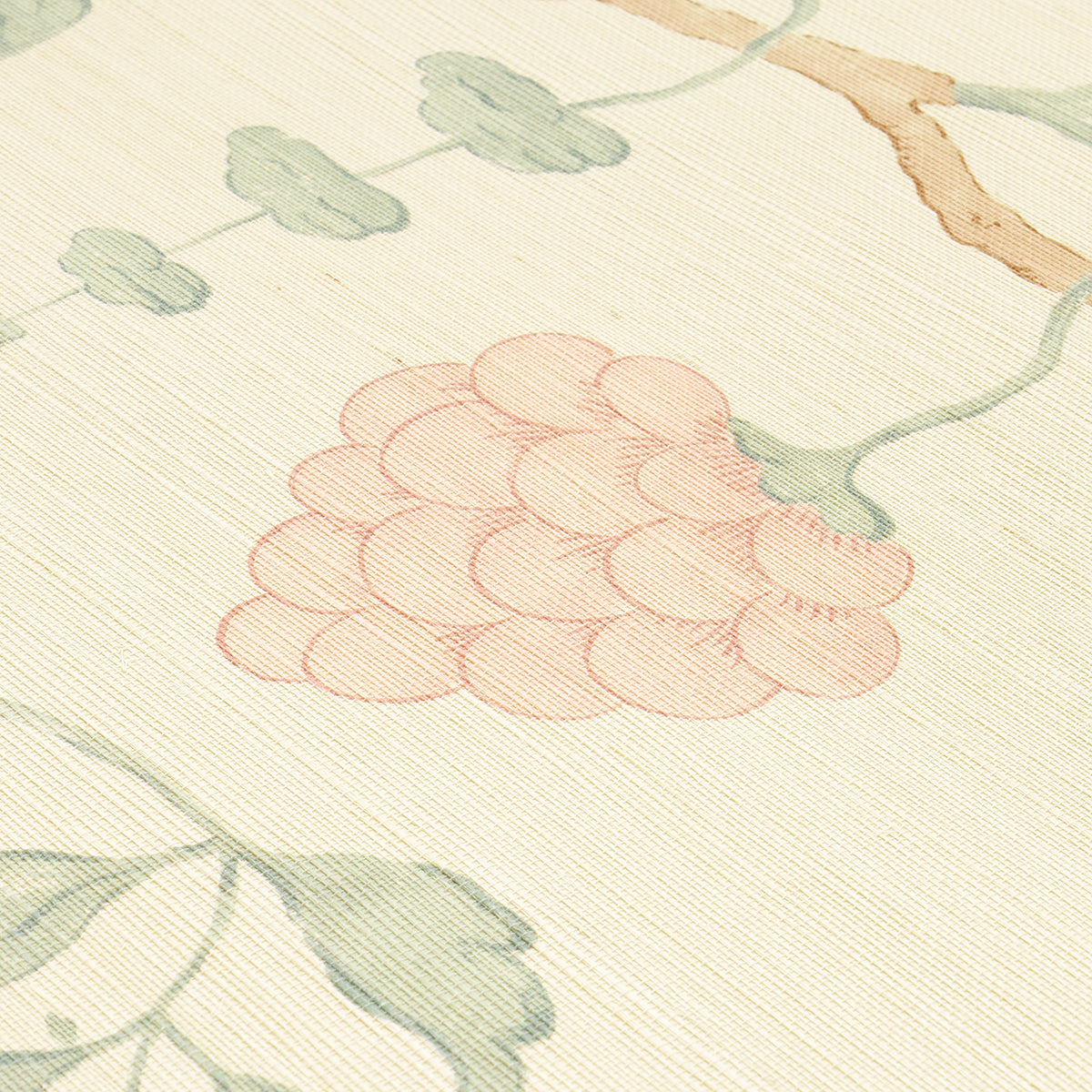 SCHUMACHER WALLCOVERING  TEXTURED WALLCOVER & GRASSCLOTH WISTERIA SISAL   TEAL & SOFT PINK   - 5013700