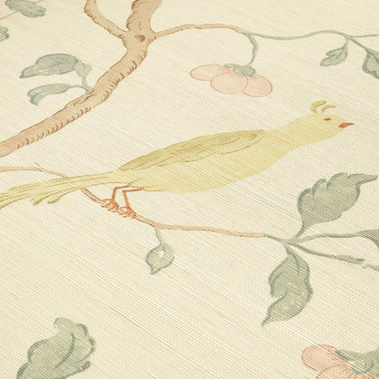 SCHUMACHER WALLCOVERING  TEXTURED WALLCOVER & GRASSCLOTH WISTERIA SISAL   TEAL & SOFT PINK   - 5013700