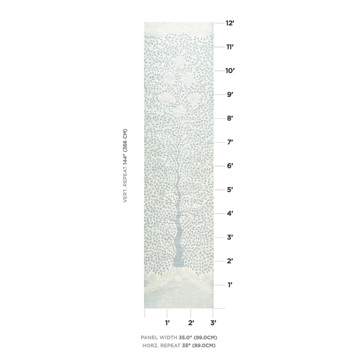 SCHUMACHER  TEXTURED WALLCOVERINGS & PRINTED GRASSCLOTHS KAYON SISAL PANEL   SOFT BLUE   - 5013720