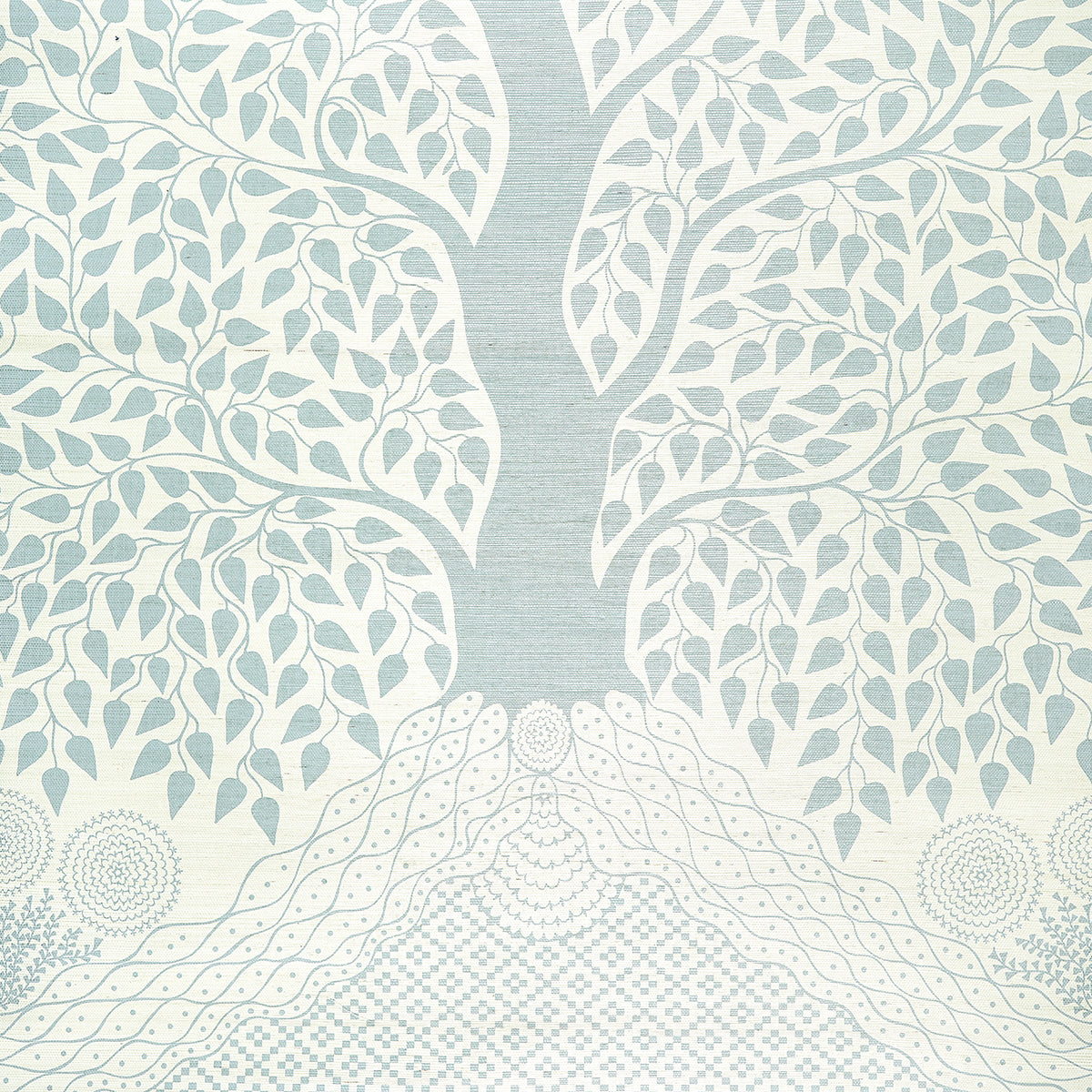 SCHUMACHER  TEXTURED WALLCOVERINGS & PRINTED GRASSCLOTHS KAYON SISAL PANEL   SOFT BLUE   - 5013720