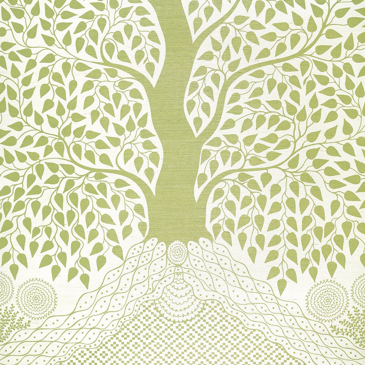 SCHUMACHER  TEXTURED WALLCOVERINGS & PRINTED GRASSCLOTHS KAYON SISAL PANEL   SOFT GREEN   - 5013721