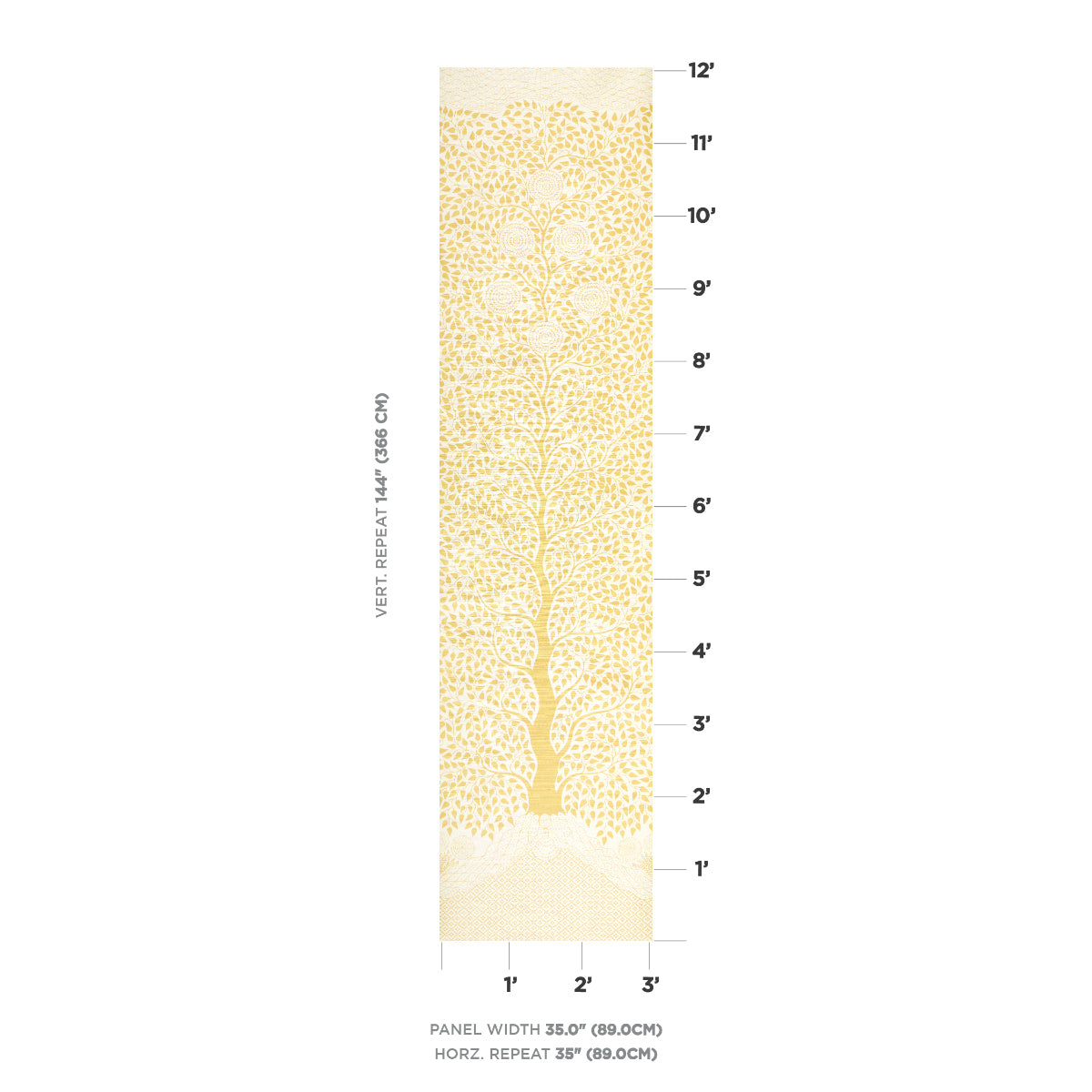 SCHUMACHER  TEXTURED WALLCOVERINGS & PRINTED GRASSCLOTHS KAYON SISAL PANEL   SOFT YELLOW   - 5013722