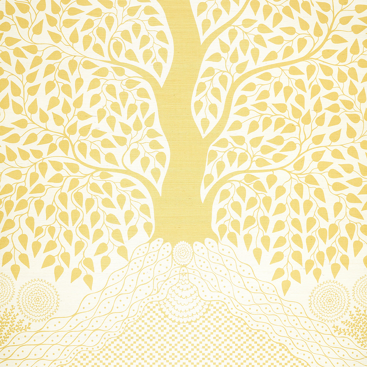 SCHUMACHER  TEXTURED WALLCOVERINGS & PRINTED GRASSCLOTHS KAYON SISAL PANEL   SOFT YELLOW   - 5013722