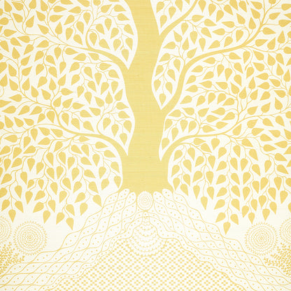 SCHUMACHER  TEXTURED WALLCOVERINGS & PRINTED GRASSCLOTHS KAYON SISAL PANEL   SOFT YELLOW   - 5013722