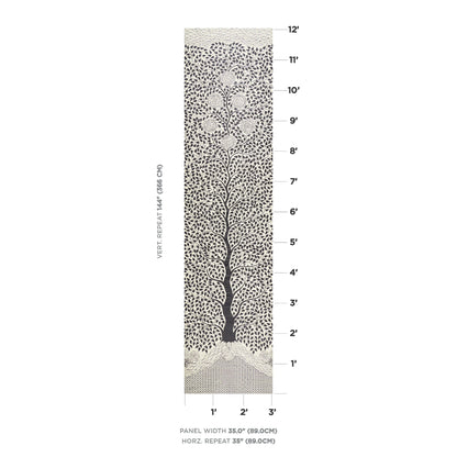 SCHUMACHER  TEXTURED WALLCOVERINGS & PRINTED GRASSCLOTHS KAYON SISAL PANEL   BLACK   - 5013723