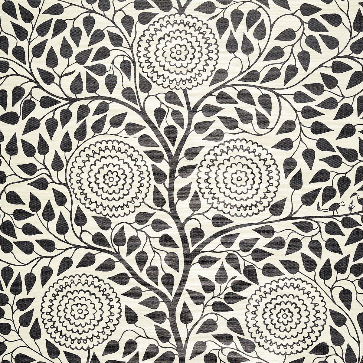 SCHUMACHER  TEXTURED WALLCOVERINGS & PRINTED GRASSCLOTHS KAYON SISAL PANEL   BLACK   - 5013723