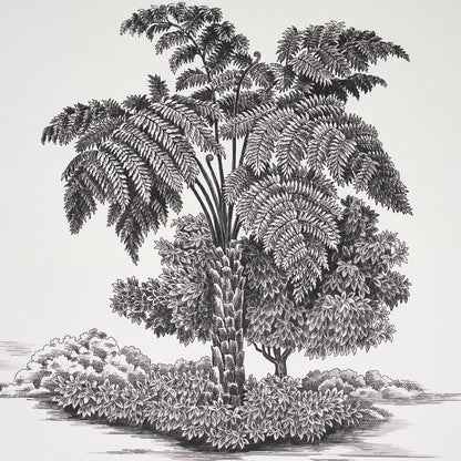 SCHUMACHER WALLCOVERING  VICTOR GLEMAUD TOUSSAINT TOILE   BLACK ON IVORY   - 5013770