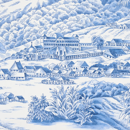 SCHUMACHER  VICTOR GLEMAUD TOUSSAINT TOILE   BLUE ON IVORY   - 5013771