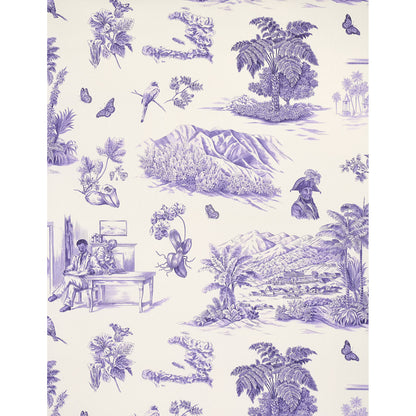 SCHUMACHER  VICTOR GLEMAUD TOUSSAINT TOILE   PURPLE ON CREAM   - 5013772