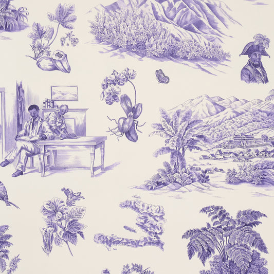 SCHUMACHER  VICTOR GLEMAUD TOUSSAINT TOILE   PURPLE ON CREAM   - 5013772
