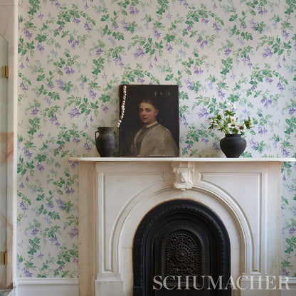 SCHUMACHER WALLCOVERING  FULL BLOOM GARDEN GATE   VIOLET   - 5013870