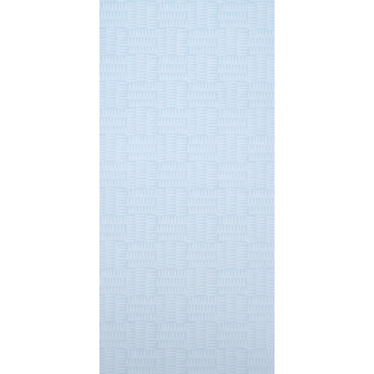Light blue basket-weave patterned fabric texture, rectangular textile for decor or upholstery.