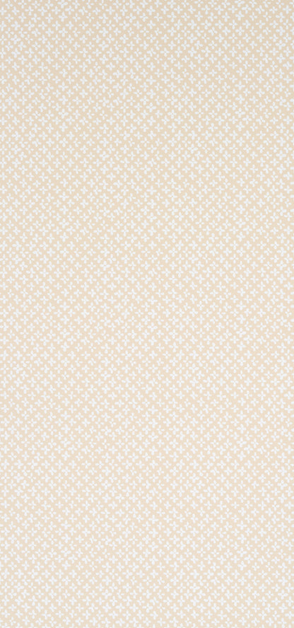 Beige wallpaper with a tiny white floral pattern; warm, classic decor for walls.
