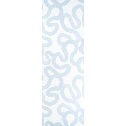 Light blue abstract looping pattern on white backdrop; vertical slim wallpaper panel.