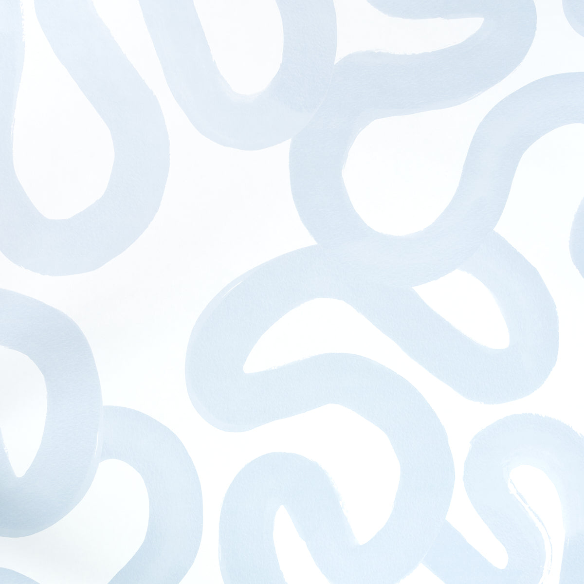 Light blue abstract squiggle pattern on white background; looping curves in a modern, retro-inspired design.