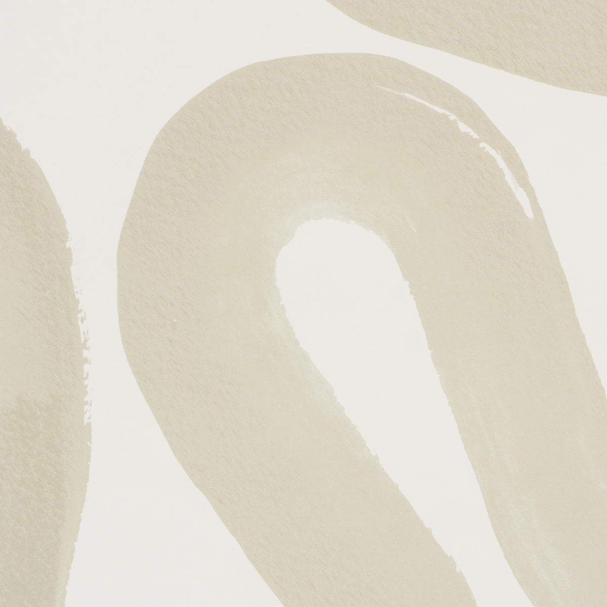Abstract beige circular brush strokes on a cream background; modern wall art.