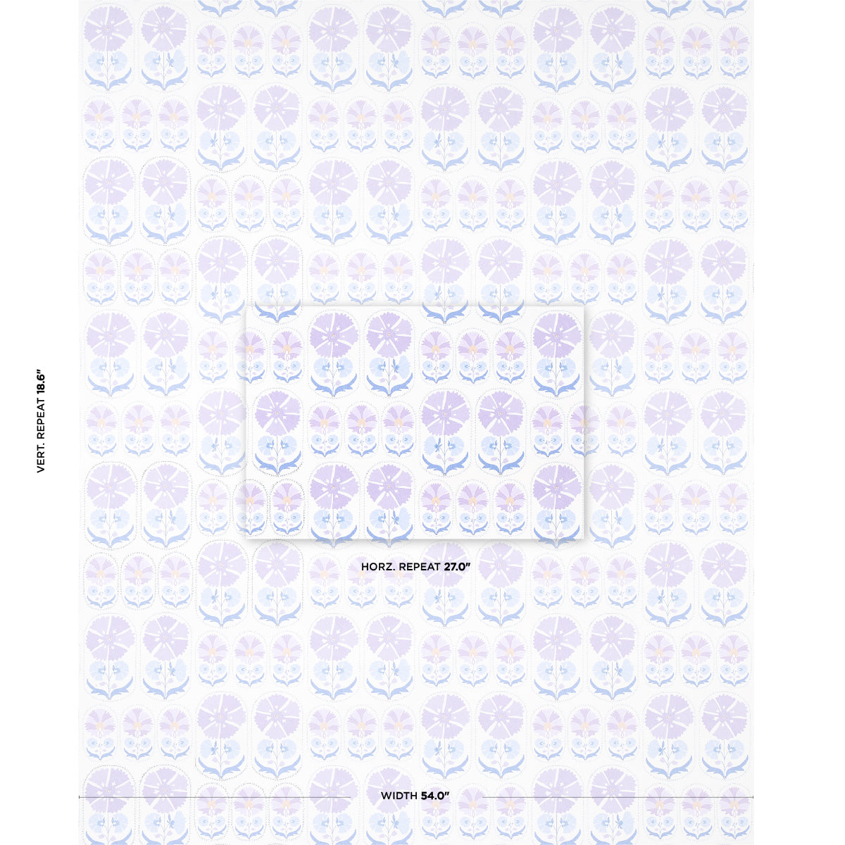 SCHUMACHER WALLCOVERING  BOHEMIA ANJUNA FLORAL   LILAC   - 5014111