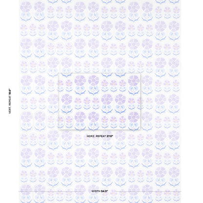 SCHUMACHER WALLCOVERING  BOHEMIA ANJUNA FLORAL   LILAC   - 5014111