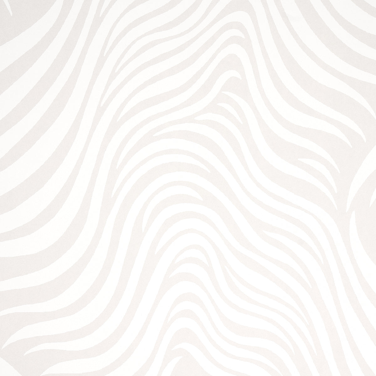 Neutral beige zebra-print pattern with soft wavy stripes on ivory; ideal for wallpaper or fabric.