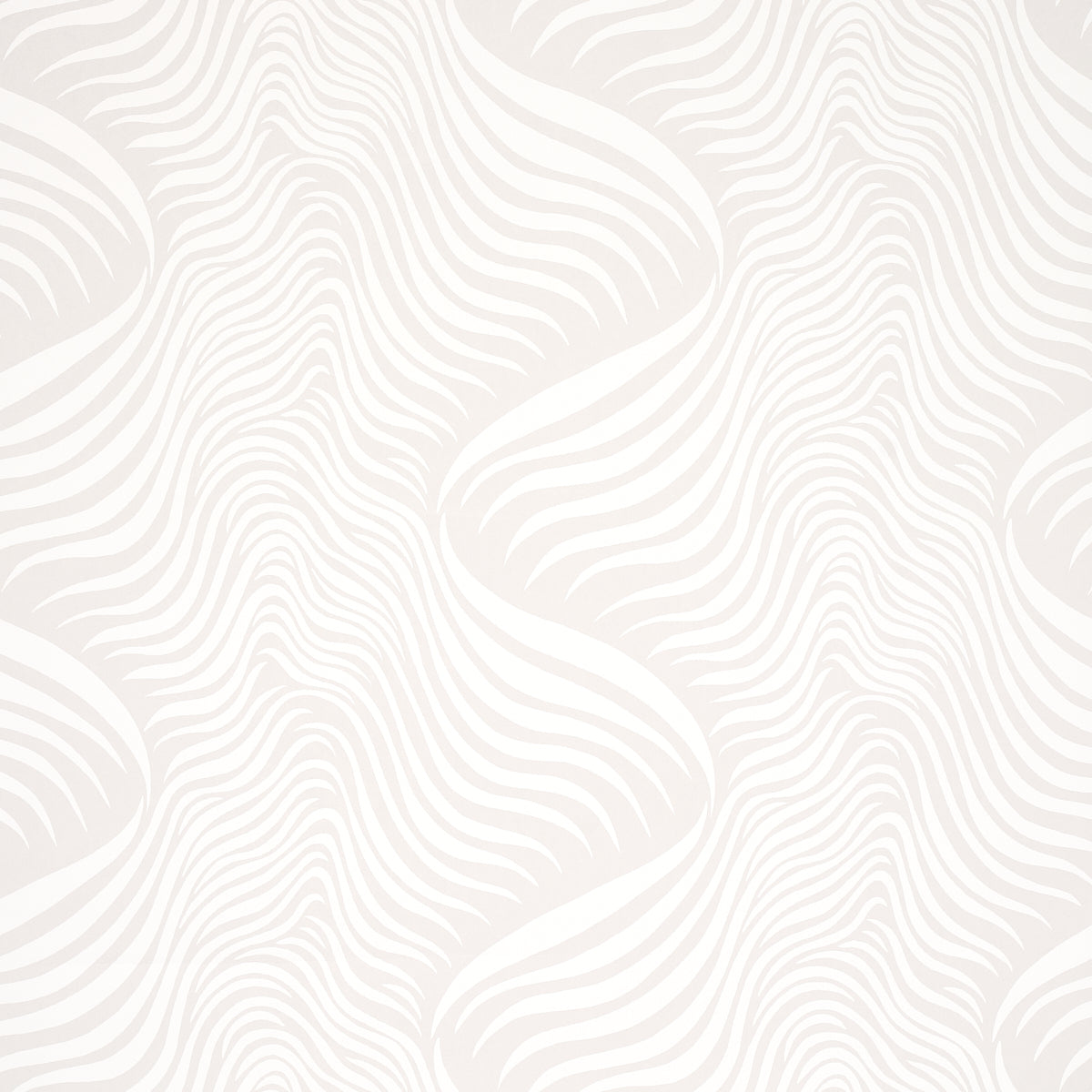Beige and cream wavy zebra stripe pattern in soft, organic lines for wallpaper or fabric decor.