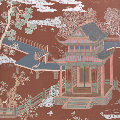 SCHUMACHER WALLCOVERING  PANELS COLLECTION COROMANDEL PANEL SET   CINNABAR   - 5014161