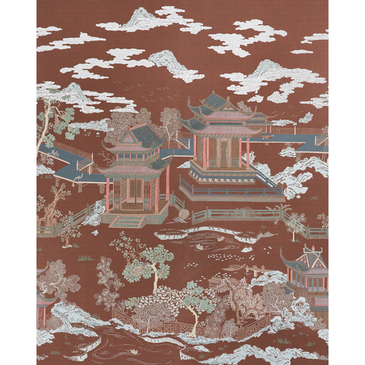 SCHUMACHER WALLCOVERING  PANELS COLLECTION COROMANDEL PANEL SET   CINNABAR   - 5014161