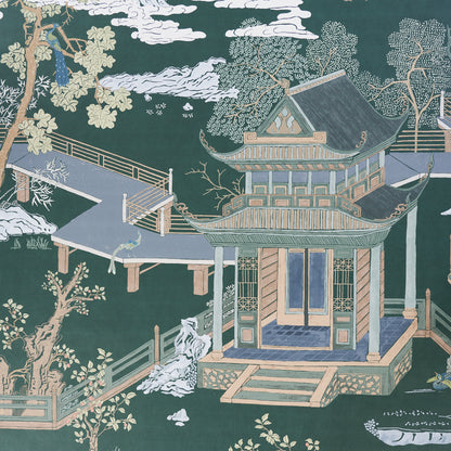 SCHUMACHER  PANELS COLLECTION COROMANDEL PANEL SET   MIDNIGHT GREEN   - 5014162