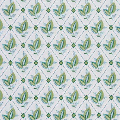 SCHUMACHER WALLCOVERING  NEW TRADITIONAL: PROVEN?????AL BASILE TRELLIS   LEAF & AQUA   - 5014231