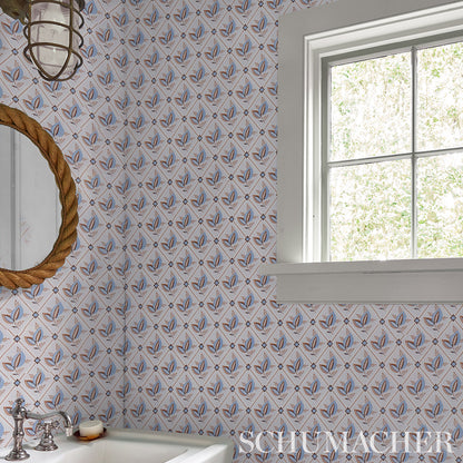 SCHUMACHER  NEW TRADITIONAL: PROVEN??AL BASILE TRELLIS   DELFT , SEPIA   - 5014232
