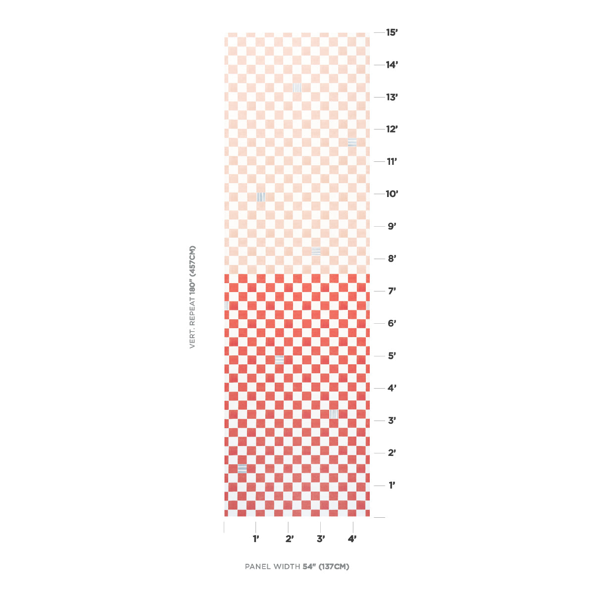 SCHUMACHER  BACKDROP GAMBIT PANEL   EARTHY PINK , RED   - 5014265